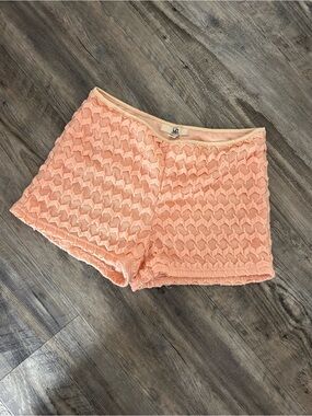 Ya Los Angeles Peach Crochet Knit Women’s Shorts